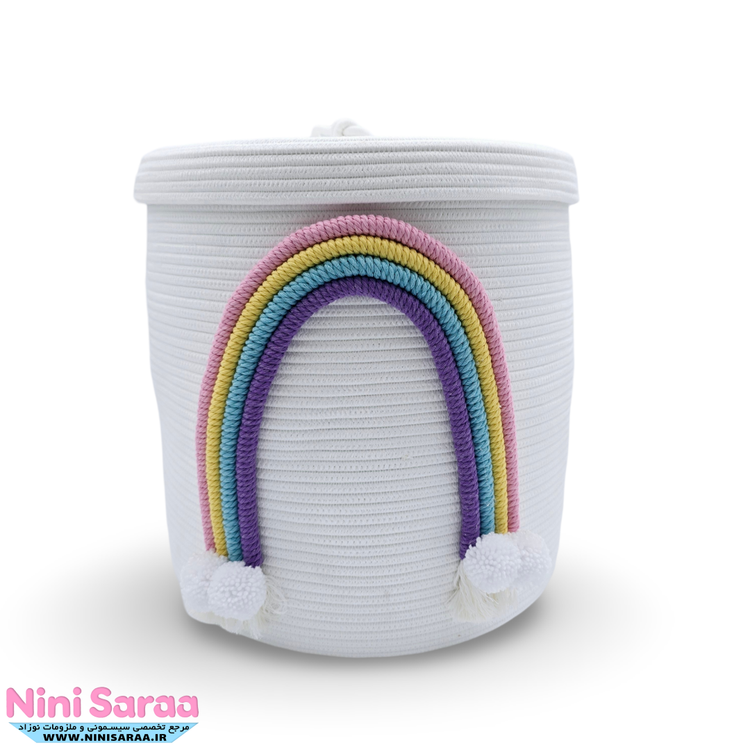 خرید سبد لباس درب دار عروسکی