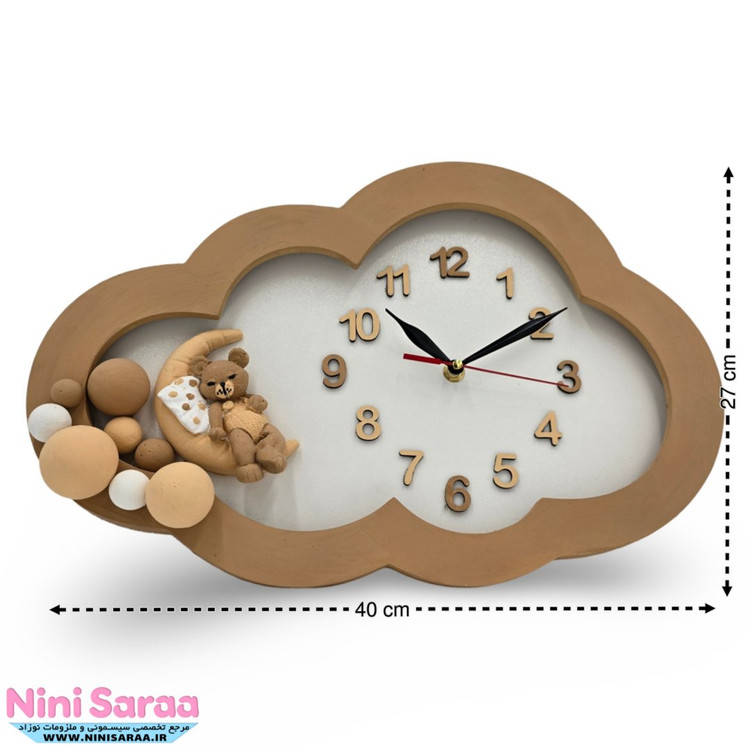 خرید ساعت اتاق نوزاد چوبی