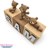 قیمت مکعب اسم نوزاد چوبی طرح کرم قهوه ای