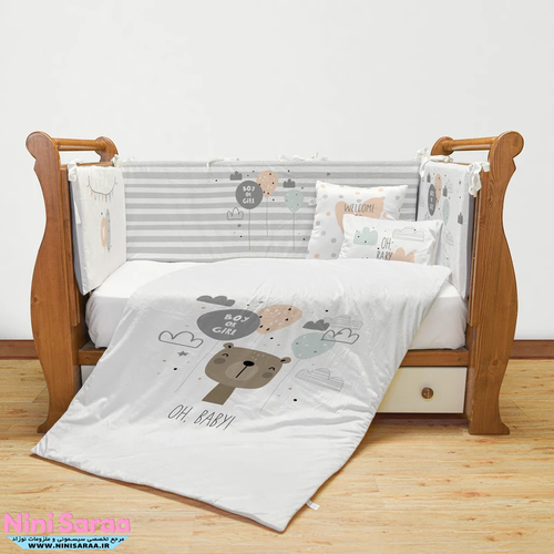 خرید سرویس روتختی 7 تکه نوزاد طرح خرس کارتونی