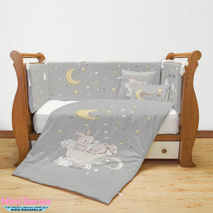 خرید سرویس روتختی 7 تکه نوزاد دخترانه طرح خرگوش
