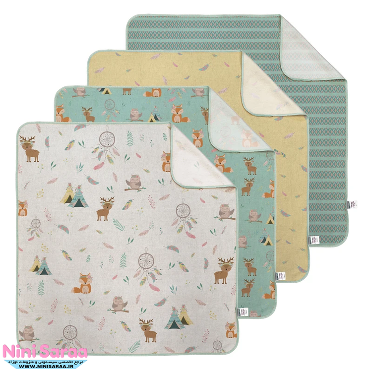 کهنه پا خشک کن نوزاد سبز و کرم