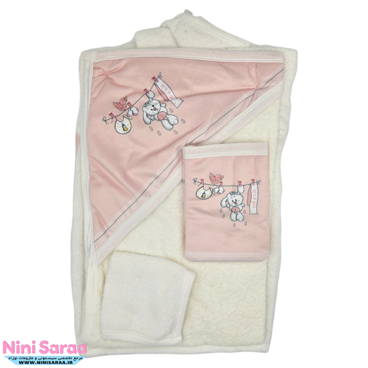 سفارش آنلاین ست حوله عروسکی نوزاد
