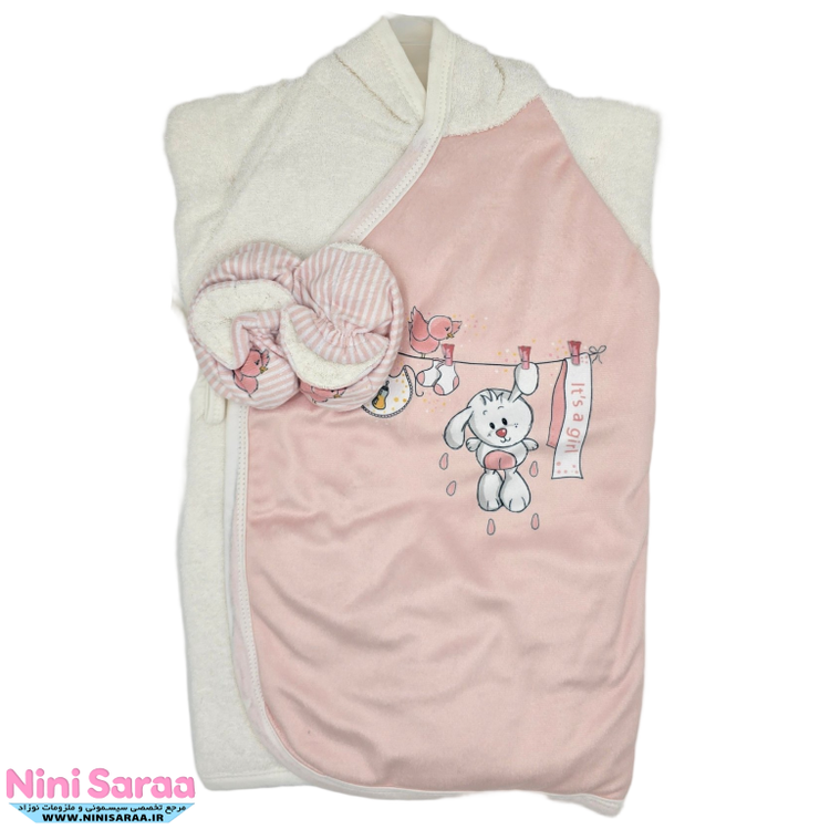 خرید آنلاین سرویس و ست حوله نوزاد مامز کیوتی