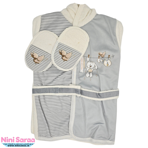خرید آنلاین سرویس و ست حوله نوزاد مامز کیوتی
