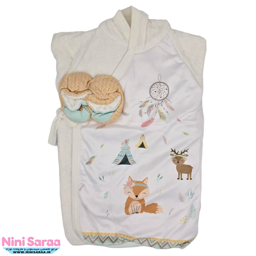 خرید آنلاین سرویس و ست حوله نوزاد مامز کیوتی