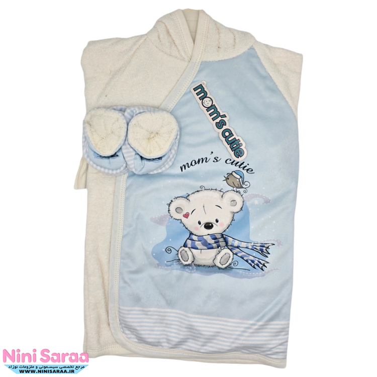 خرید آنلاین سرویس و ست حوله نوزاد مامز کیوتی