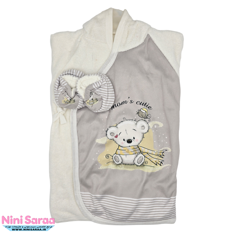 خرید آنلاین سرویس و ست حوله نوزاد مامز کیوتی