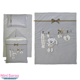 قیمت ست خواب و پتو نوزاد عزوسکی طوسی مامز کیوتی