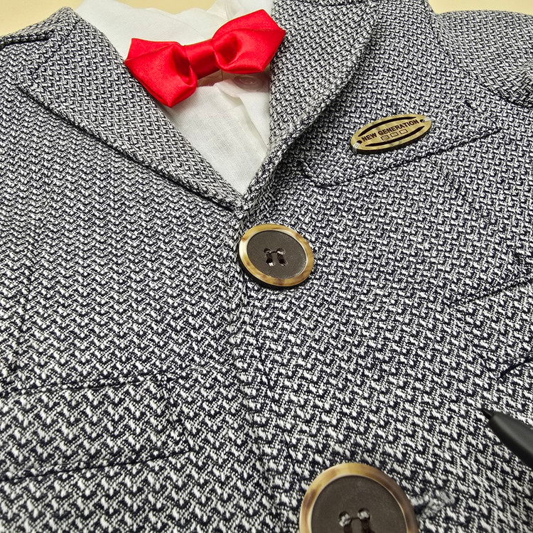 سفارش آنلاین ست کت و شلوار سه تکه پسرانه ترک رنگ طوسی