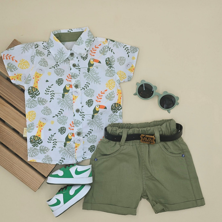 سفارش آنلاین پیراهن شلوارک پسرانه تا دو سال تابستانی