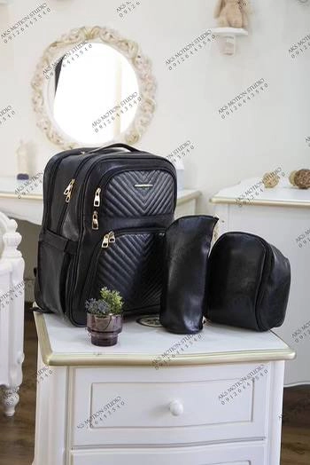 سفارش آنلاین کیف و کوله نوزاد چرم مشکی