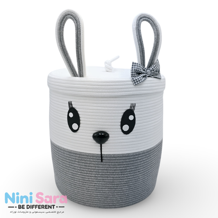 خرید سبد لباس بچگانه طوسی