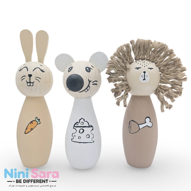 بولینگ چوبی نوزاد طرح خرس تدی