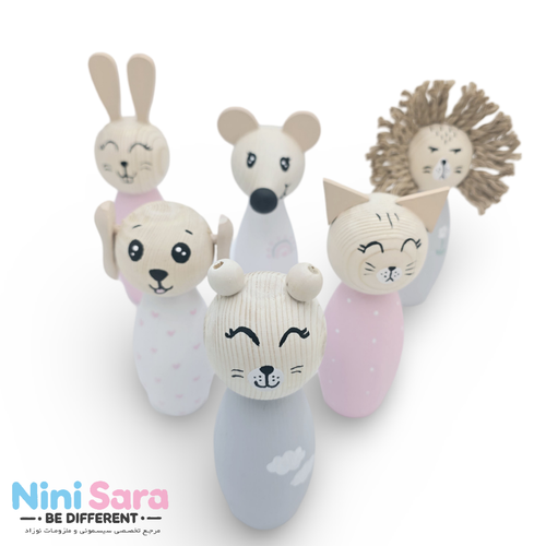 خرید بولینگ چوبی نوزاد مناسب سیسمونی مدل خرگوش