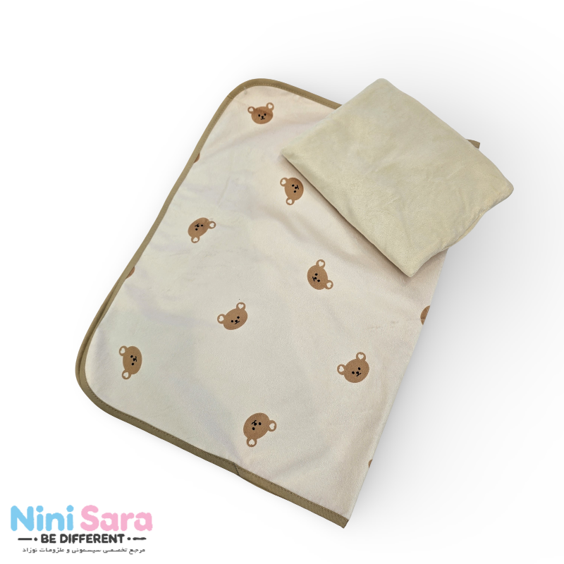 زیرانداز تعویض پوشک نوزاد مدل خرس تدی