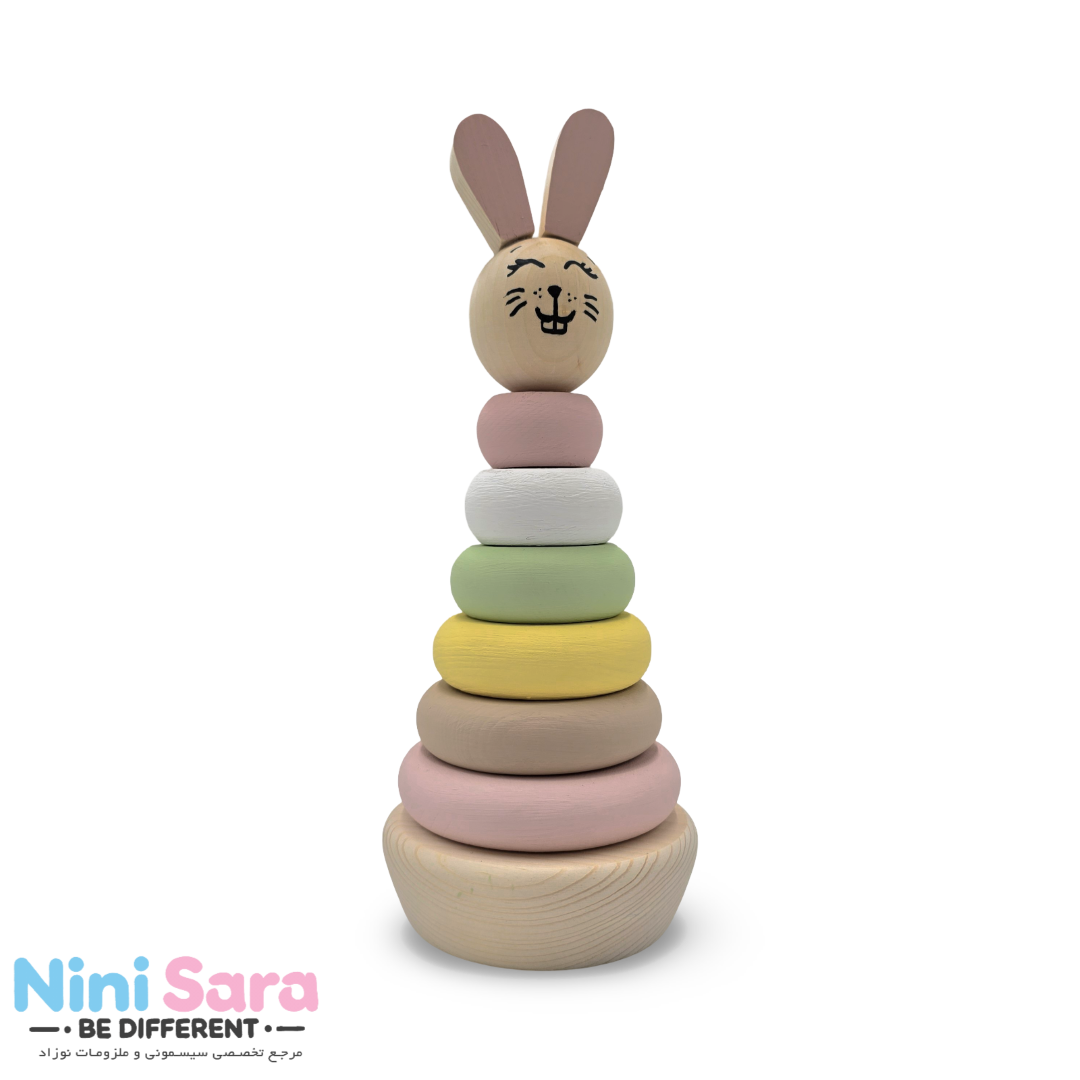 برج هوش چوبی طرح فرشته مناسب اکسسوری اتاق نوزاد با بهترین کیفیت چوب راش و رنگ اکریلیک