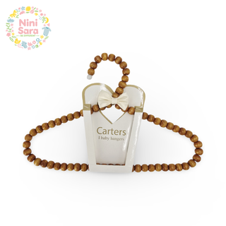 آویز لباس کودک چوبی طرح مهره قهوهای برند Carters مناسب سیسمونی لاکچری