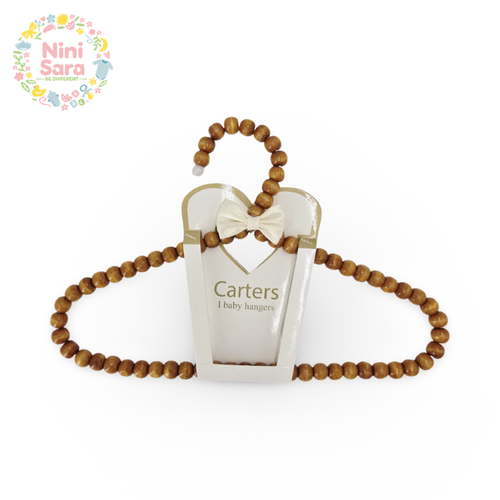 آویز لباس کودک چوبی طرح مهره قهوهای برند Carters مناسب سیسمونی لاکچری