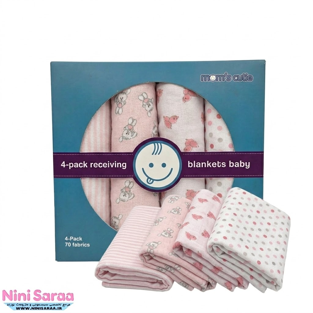 خشک کن کودک مامز کیوتی(momscutie) | 4 عددی | طرح خرگوش بندرخت صورتی