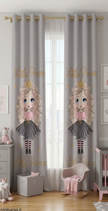 پرده اتاق کودک مامزکیوتی طرح پرنسس موفرفری Little Princess